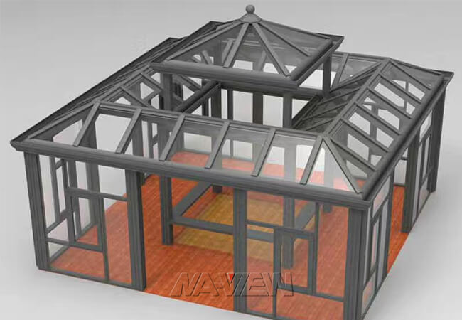 プレハブの切り妻屋根のSunroomの環境に優しい設計 3