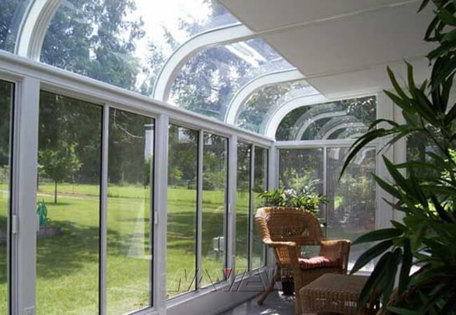 4季節のテラスのエンクロージャの屋内プレハブ アルミニウム ガラスSunroom 0