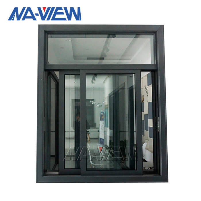 広東省NAVIEWの住宅アルミニウムは黒いアルミニウム フレームのスライディング ウインドウに二重ガラスをはめた サプライヤー